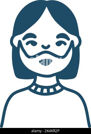 Woman with futuristic glasses, illustration, vector on a white background. Stock Vector