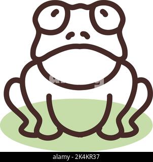 Big brown frog, illustration, vector on a white background. Stock Vector