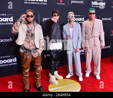 CORAL GABLES, FLORIDA - SEPTEMBER 29:CNCO attends the 2022 Billboard Latin Music Awards at Watsco Center on September 29, 2022 in Coral Gables, Florida.  (Photo by JL/Sipa USA) Stock Photo