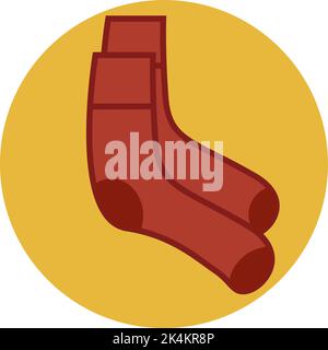 Warm red socks, illustration, vector on a white background. Stock Vector