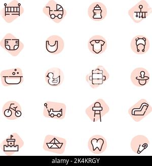 Baby care, illustration, vector on a white background. Stock Vector