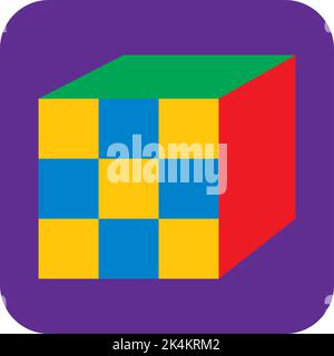 Baby toy cube, illustration, vector on a white background. Stock Vector