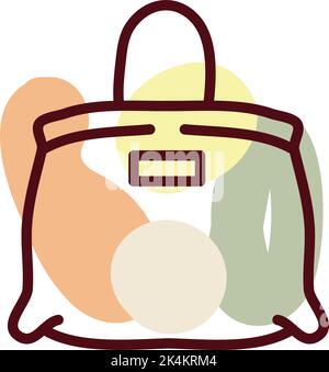 Womans hobo bag, illustration, vector on a white background. Stock Vector