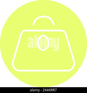 Simple Yellow purse, illustration, vector on a white background. Stock Vector