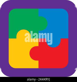 Baby toy puzzle, illustration, vector on a white background. Stock Vector
