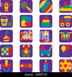 Baby toys, illustration, vector on a white background. Stock Vector