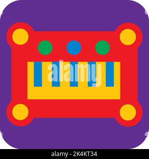 Baby toy synthesizer, illustration, vector on a white background. Stock Vector
