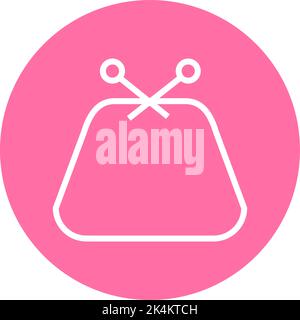 Small pink purse, illustration, vector on a white background. Stock Vector