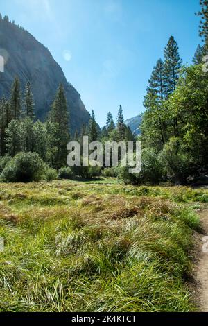 Mirror Lake sits at the base of Half Dome in Yosemite National Park, CA ...