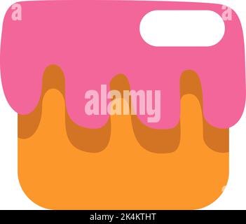 Tall pink cake, illustration, vector on a white background. Stock Vector