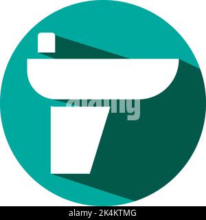 Bathroom bidet, illustration, vector on a white background. Stock Vector