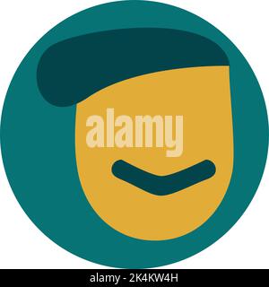 Man with thin moustache, illustration, vector on a white background. Stock Vector