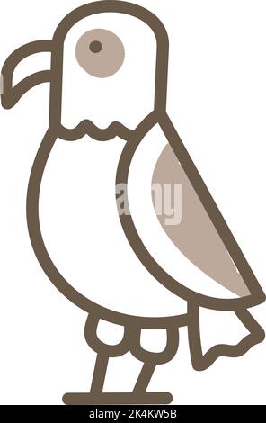 Brown pigeon, illustration, vector on a white background. Stock Vector