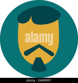 Asian moustache style, illustration, vector on a white background. Stock Vector