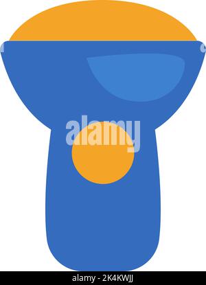 Blue camping flashlight, illustration, vector on a white background. Stock Vector