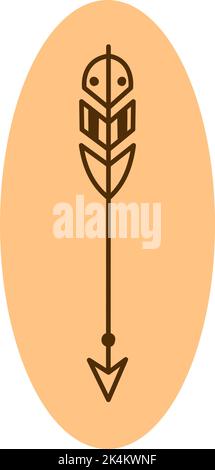 Archery arrow, illustration, vector on a white background. Stock Vector