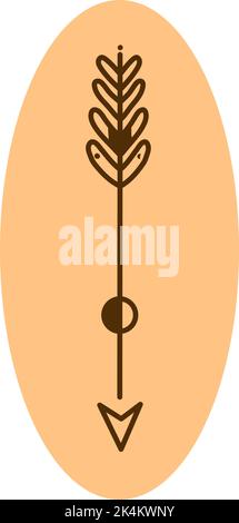 Sharp archery arrow, illustration, vector on a white background. Stock Vector