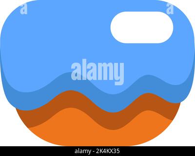 Cake with light blue icing, illustration, vector on a white background. Stock Vector