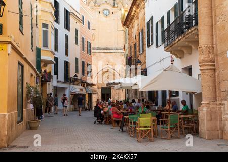 Ciutadella, Spain - September 6th, 2022: Ciutadella is a very attractive city, with a charming port and an old town. Stock Photo