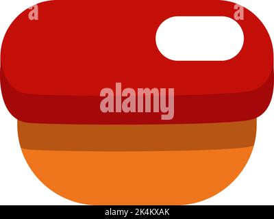 Cherry red cake, illustration, vector on a white background. Stock Vector