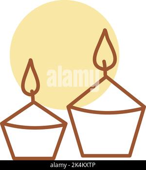 Romantic candles, illustration, vector on a white background. Stock Vector