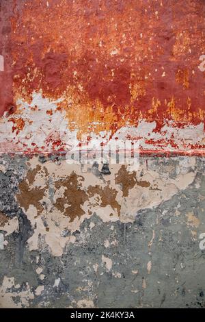 Old wall with paint peeling off Stock Photo