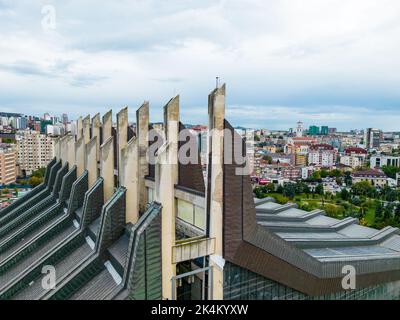 Pristina Modern Building Construction Site. Pristina Aerial View, Capital of Kosovo. Balkans. Europe. Stock Photo