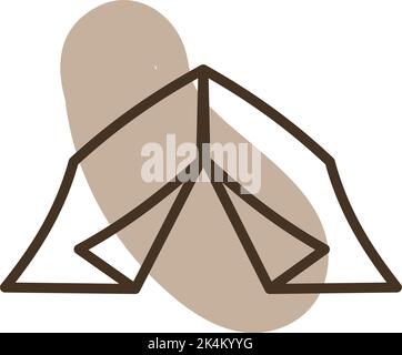 Camping tent, illustration, vector on a white background. Stock Vector