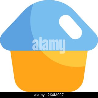 Muffin with blue glaze, illustration, vector on a white background. Stock Vector