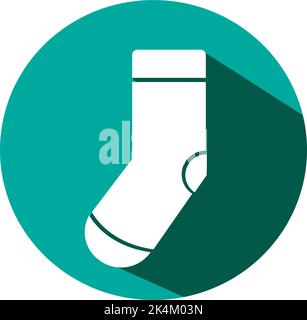 White sock, illustration, vector on a white background. Stock Vector