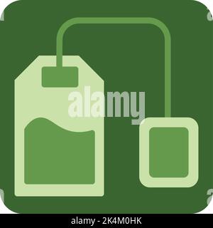 Tea bag, illustration, vector on a white background. Stock Vector