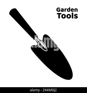 Hand scoop for digging and planting seedlings. Gardening Tools. Flat style icon. Isolated on white background. Vector. Stock Vector