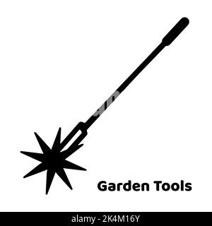 Manual cultivator for soil aeration. Garden tools. Flat style icon. Isolated on white background. Vector. Stock Vector