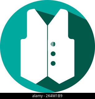 White vest, illustration, vector on a white background. Stock Vector