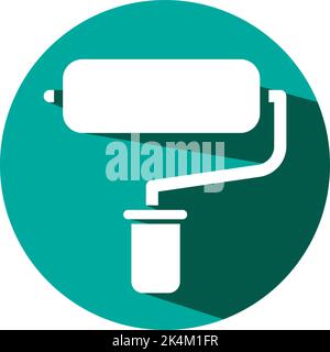 Construction paint roller, illustration, vector on a white background. Stock Vector
