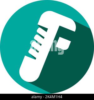 Construction pipe wrench, illustration, vector on a white background. Stock Vector