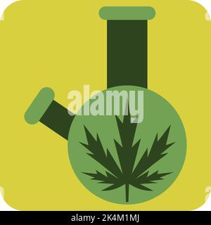 Cannabis bong, illustration, vector on a white background. Stock Vector
