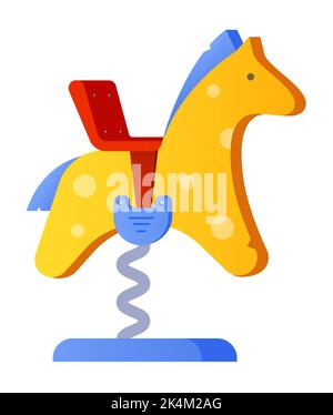 Rocking horse on the playground - modern flat design style single isolated image Stock Vector