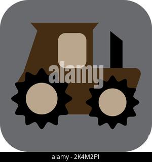 Engineering construction machine, illustration, vector on a white background. Stock Vector