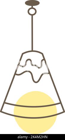 Yellow chandelier, illustration, vector on a white background. Stock Vector