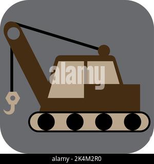 Engineering catepillar machine, illustration, vector on a white background. Stock Vector