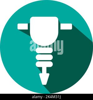 Construction concrete drill, illustration, vector on a white background. Stock Vector