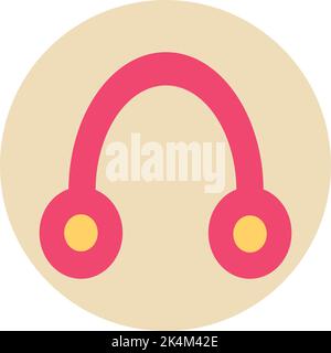 Electronic pink headphones, illustration, vector on a white background. Stock Vector