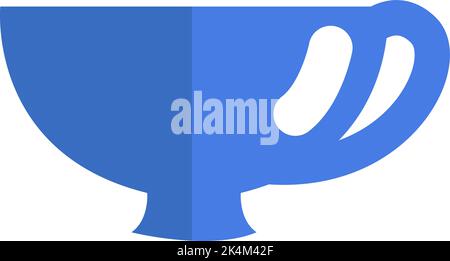 Fancy dark blue tea mug, illustration, vector on a white background. Stock Vector