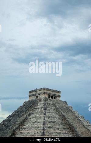 The castle and temple of Chichen Itza known as the famous Mayan pyramid ...