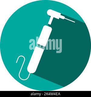 Dental drill, illustration, vector on a white background. Stock Vector