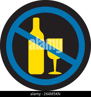 No alcohol, illustration, vector on a white background. Stock Vector