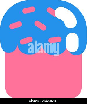 Easter blue and pink cake, illustration, vector on a white background. Stock Vector