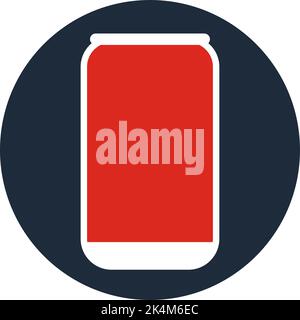 Red soda can, illustration, vector on a white background. Stock Vector