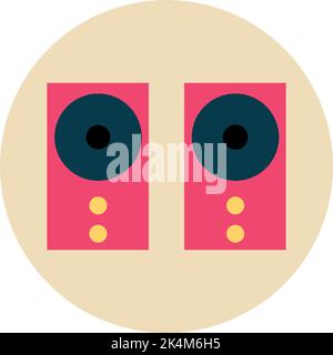 Electronic music speakers, illustration, vector on a white background. Stock Vector
